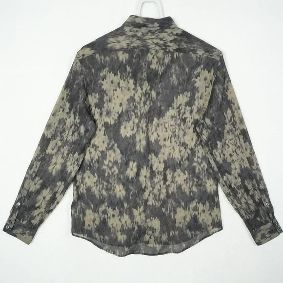John Varvatos Shirt Mens Small Sheer Abstract Floral Lightweight Modal - Picture 4 of 9